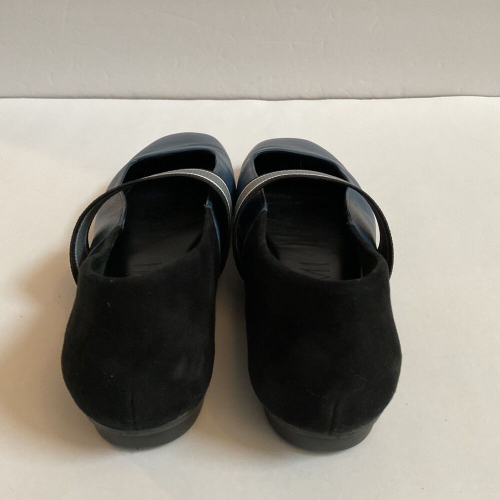 M.Gemi The Ballare Ballet Flats 39.5 US 8.5 Leather Blue Square Toe Italy Luxe - Picture 6 of 10